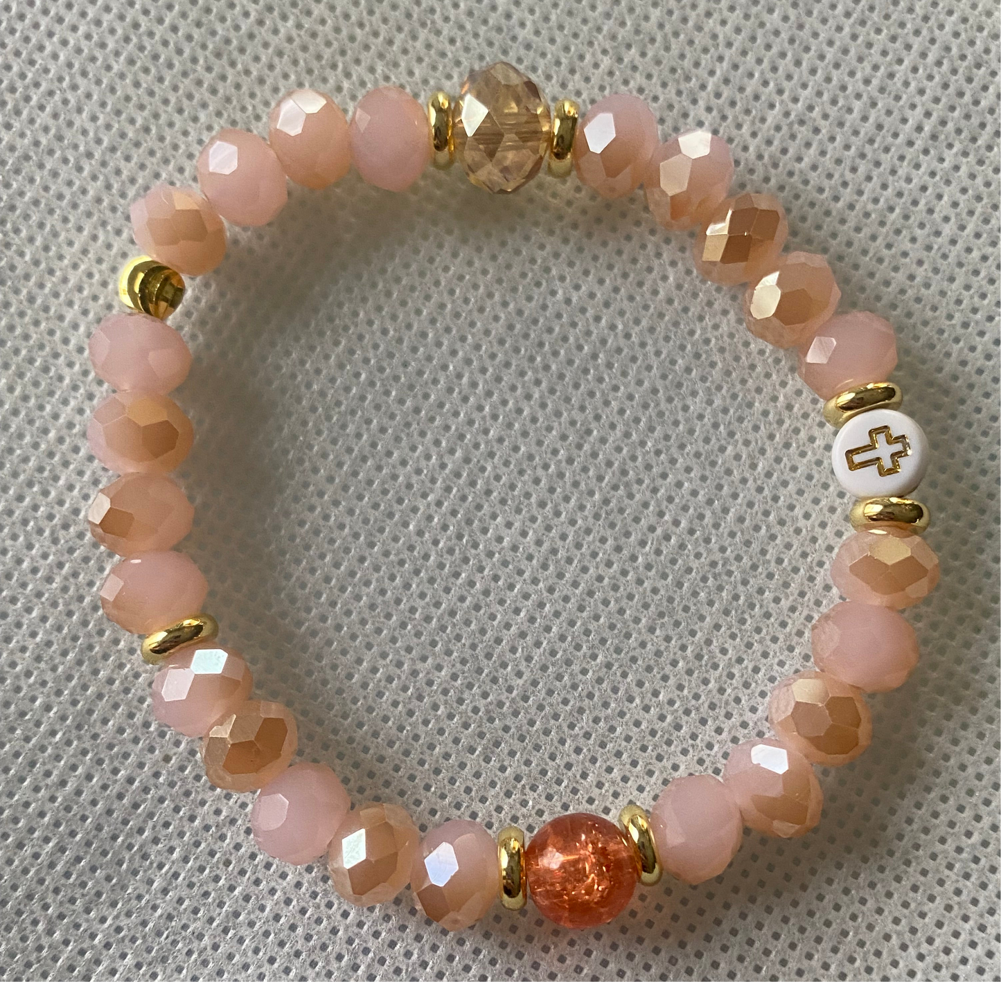 Faith Based crystal glass beaded bracelet