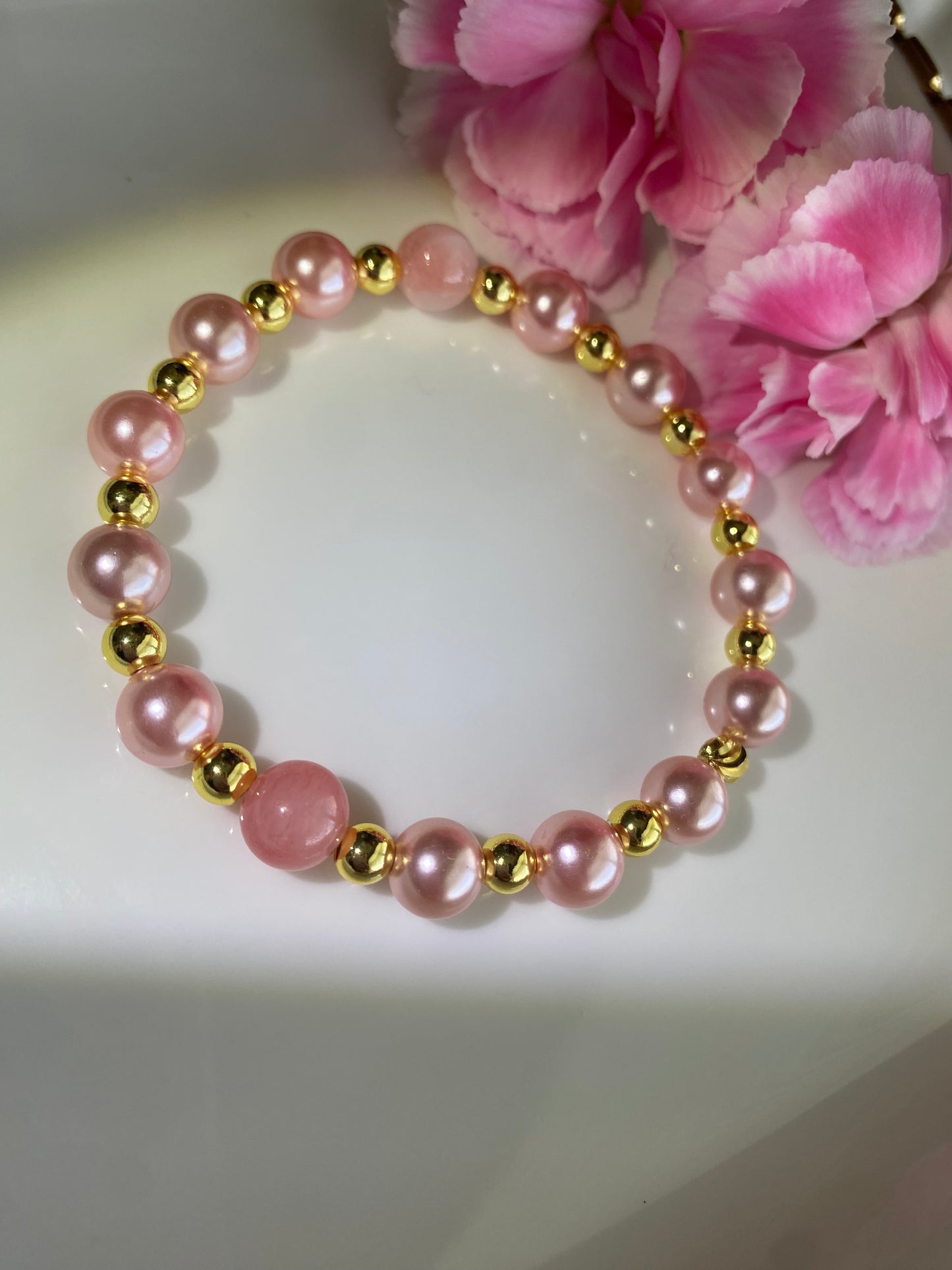 Pink Pearl Beaded Bracelet
