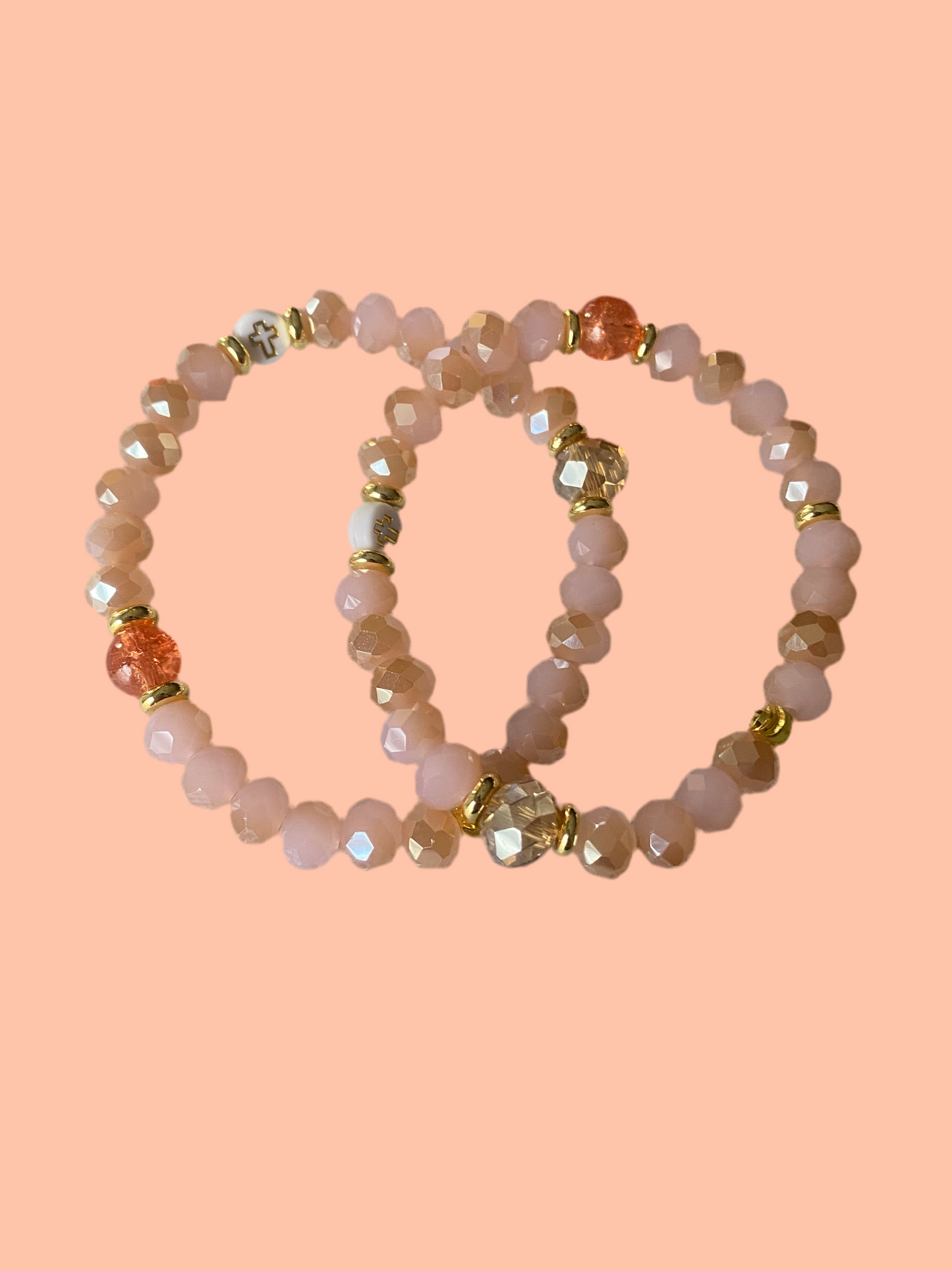 Faith Based crystal glass beaded bracelet