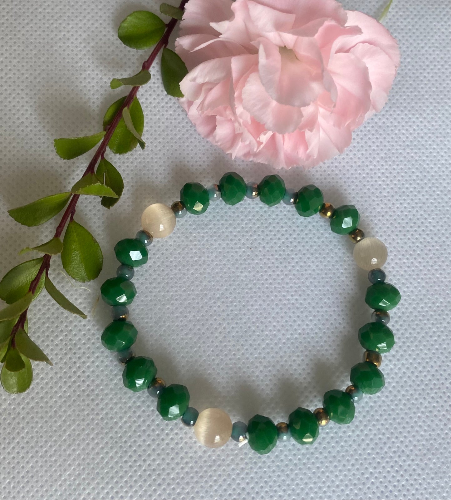 Forest Green Beaded Bracelet