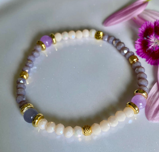 Coral Purple Beaded Bracelet