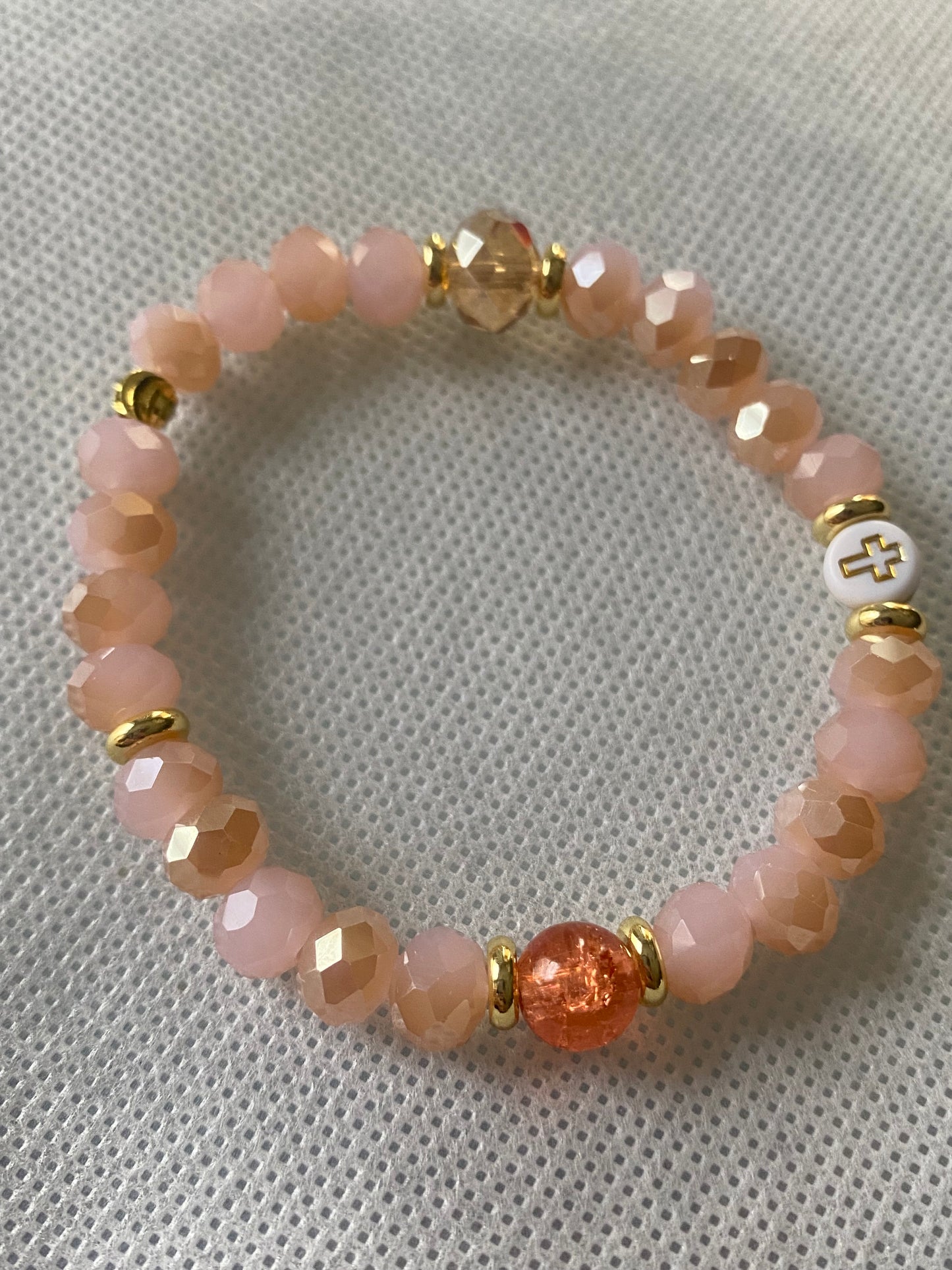 Faith Based crystal glass beaded bracelet