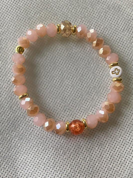 Faith Based crystal glass beaded bracelet