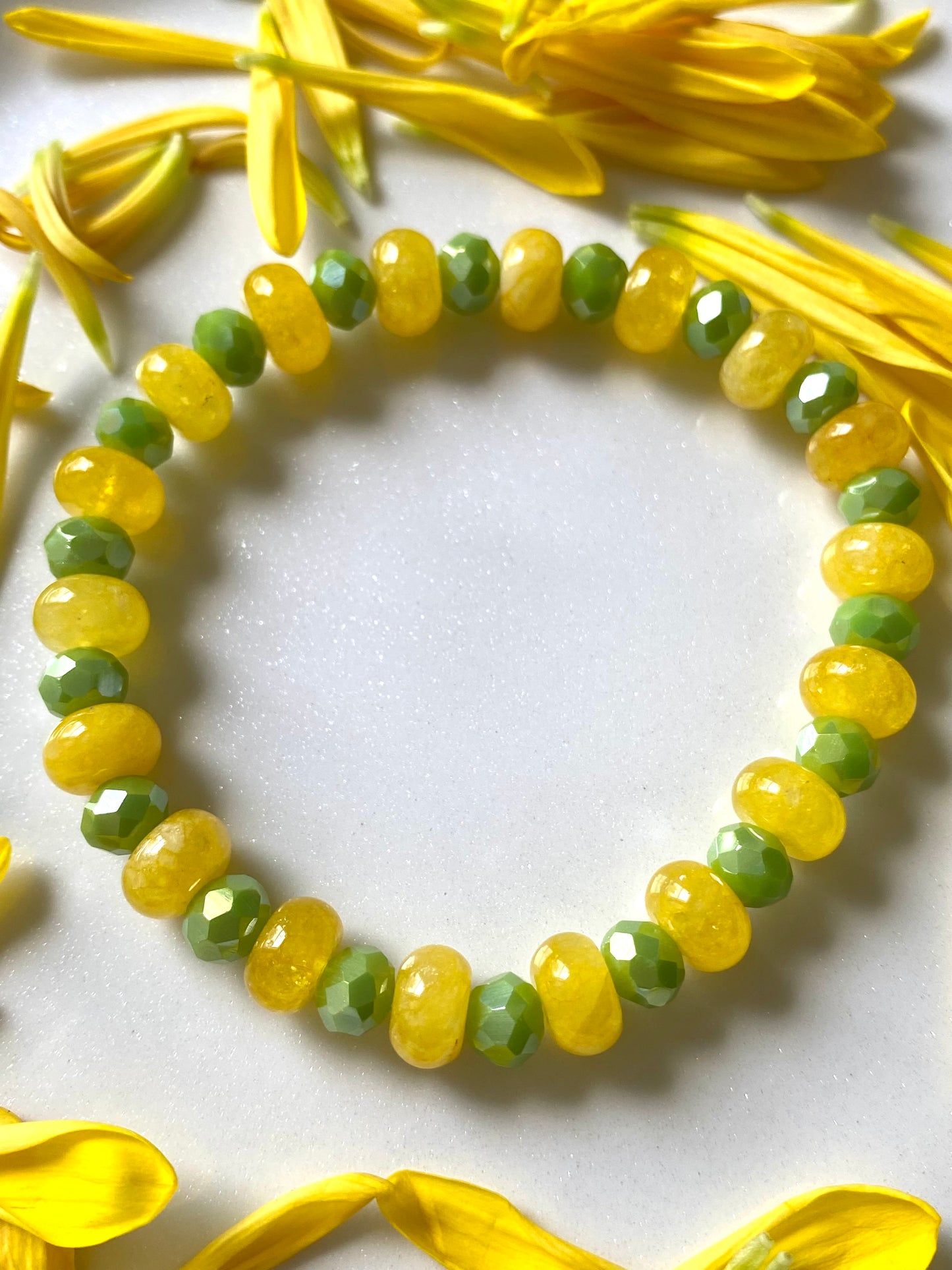 Lemon with Lime Color Beaded Bracelet