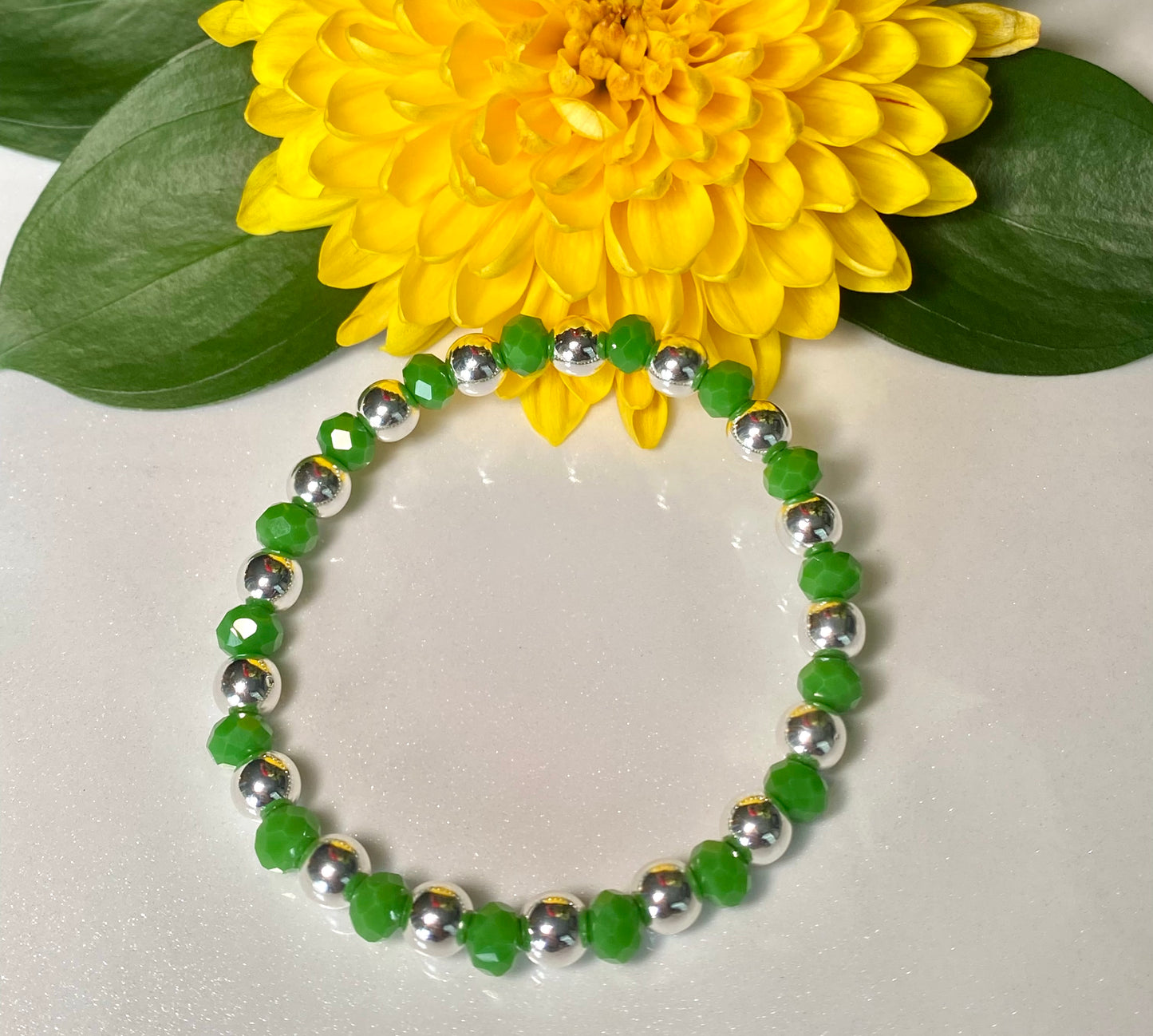 Silvery Night in Forest Beaded Bracelet