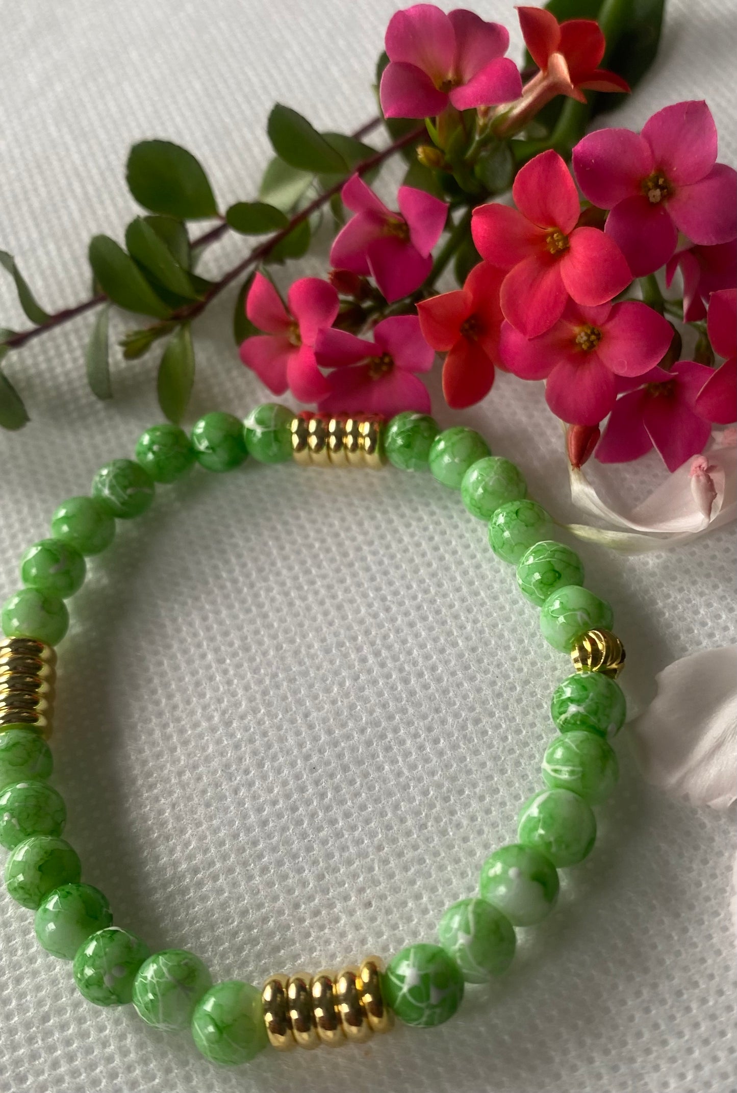Verdant Glass Beaded Bracelet