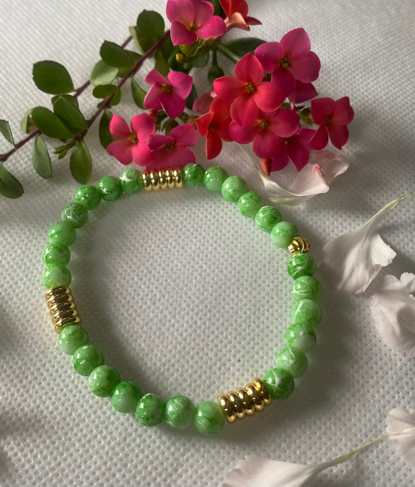 Verdant Glass Beaded Bracelet