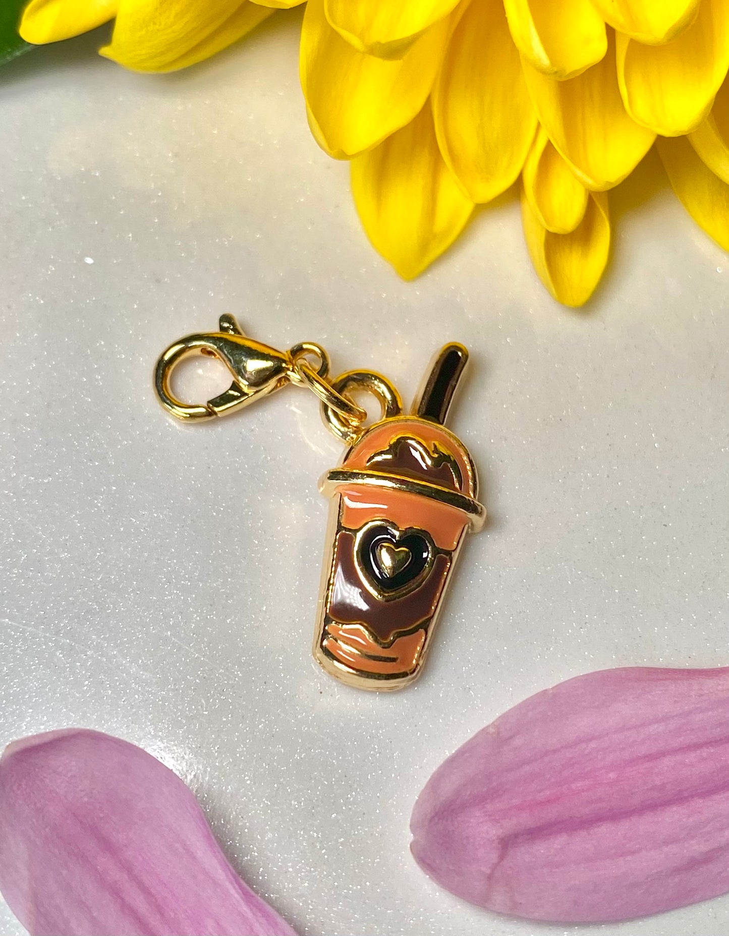 Cold Coffee with a Heart Charm