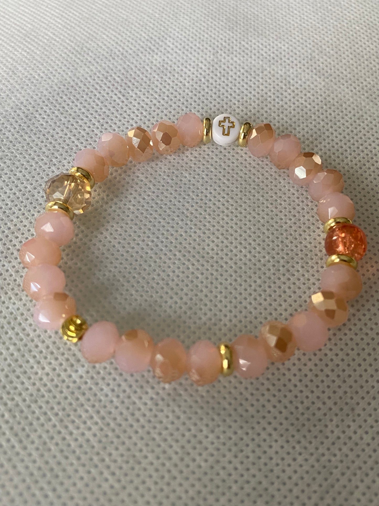 Faith Based crystal glass beaded bracelet