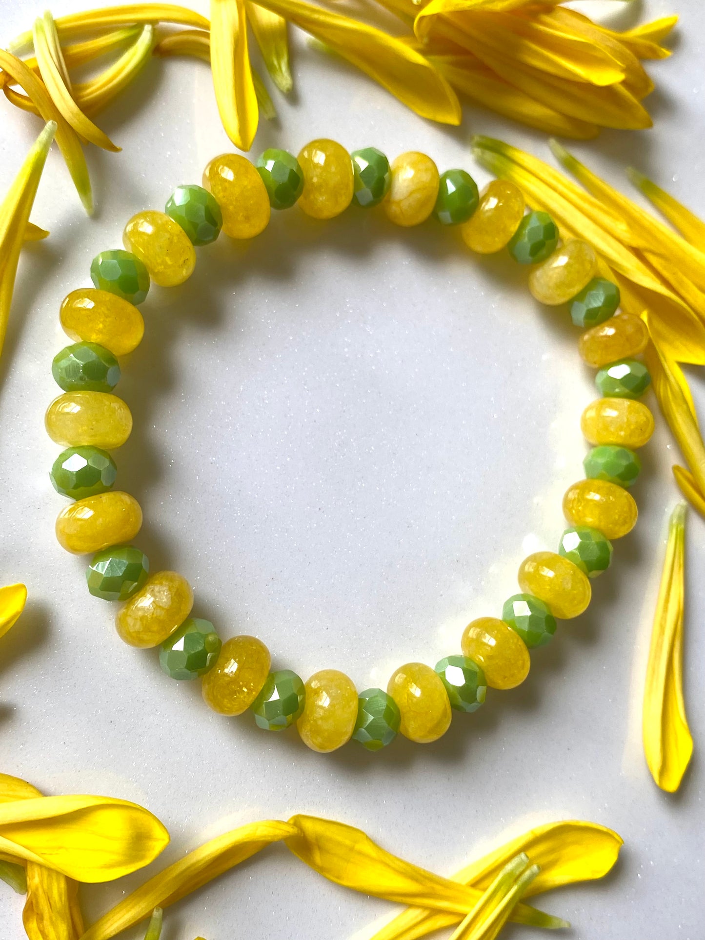 Lemon with Lime Color Beaded Bracelet