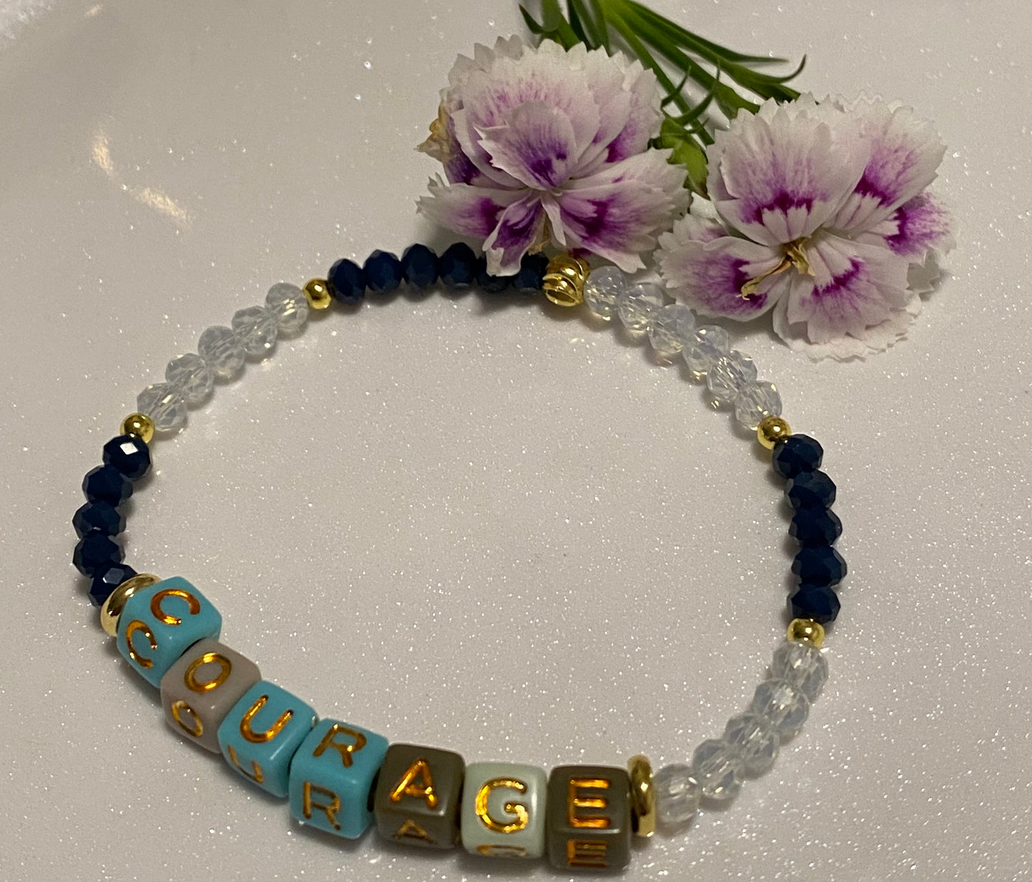 Courage word Beaded Bracelet