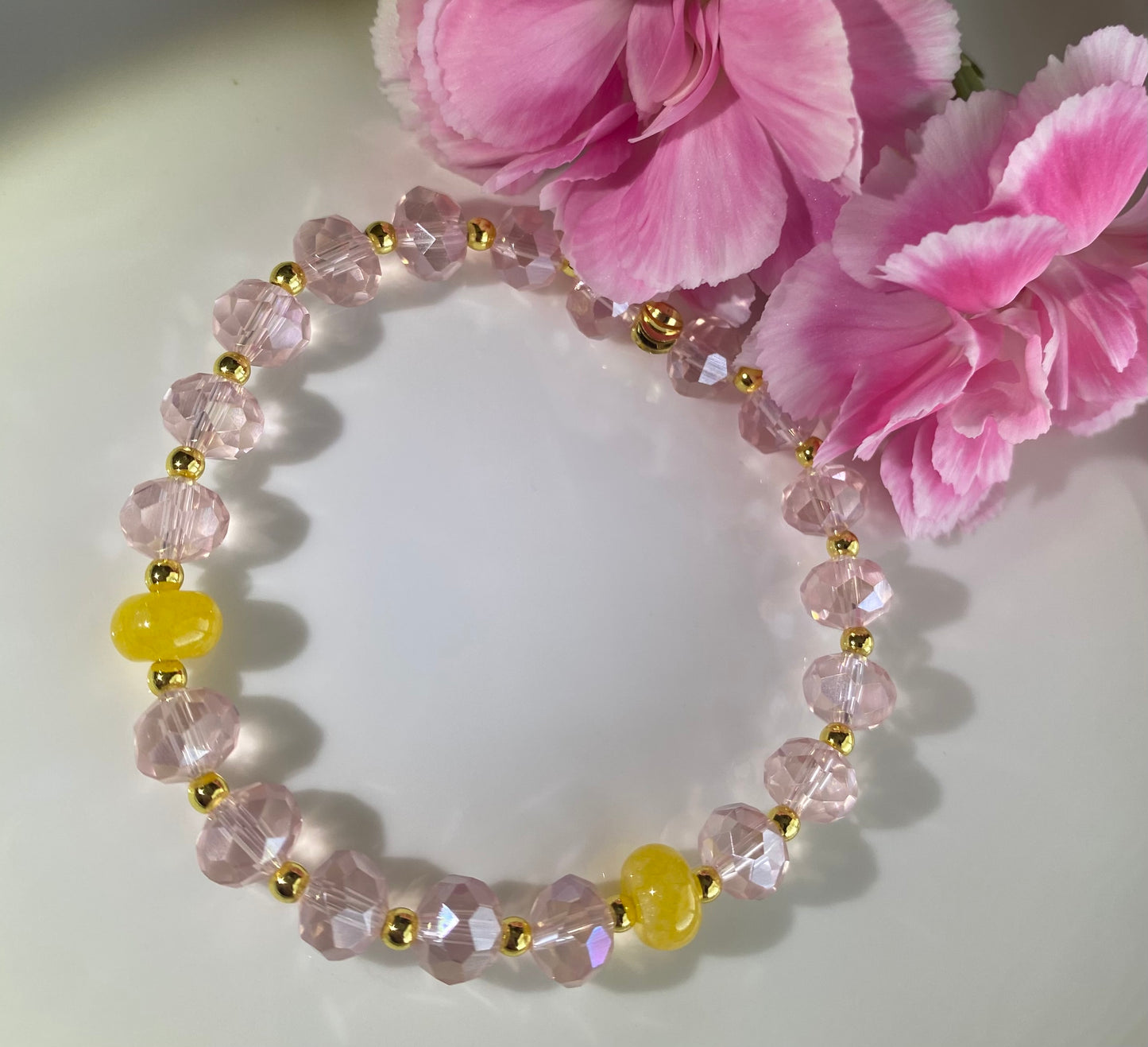 Pink Champagne Beaded Bracelet