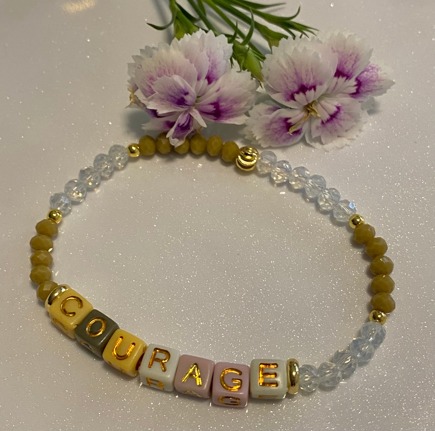 Courage word Beaded Bracelet