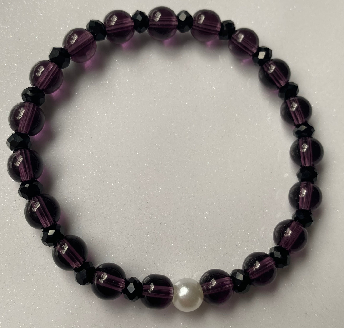 Purple Black Beaded Bracelet