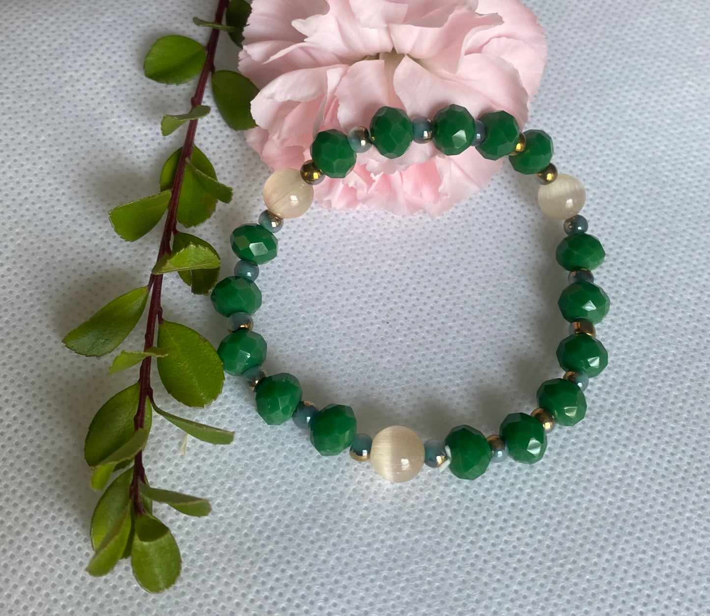 Forest Green Beaded Bracelet