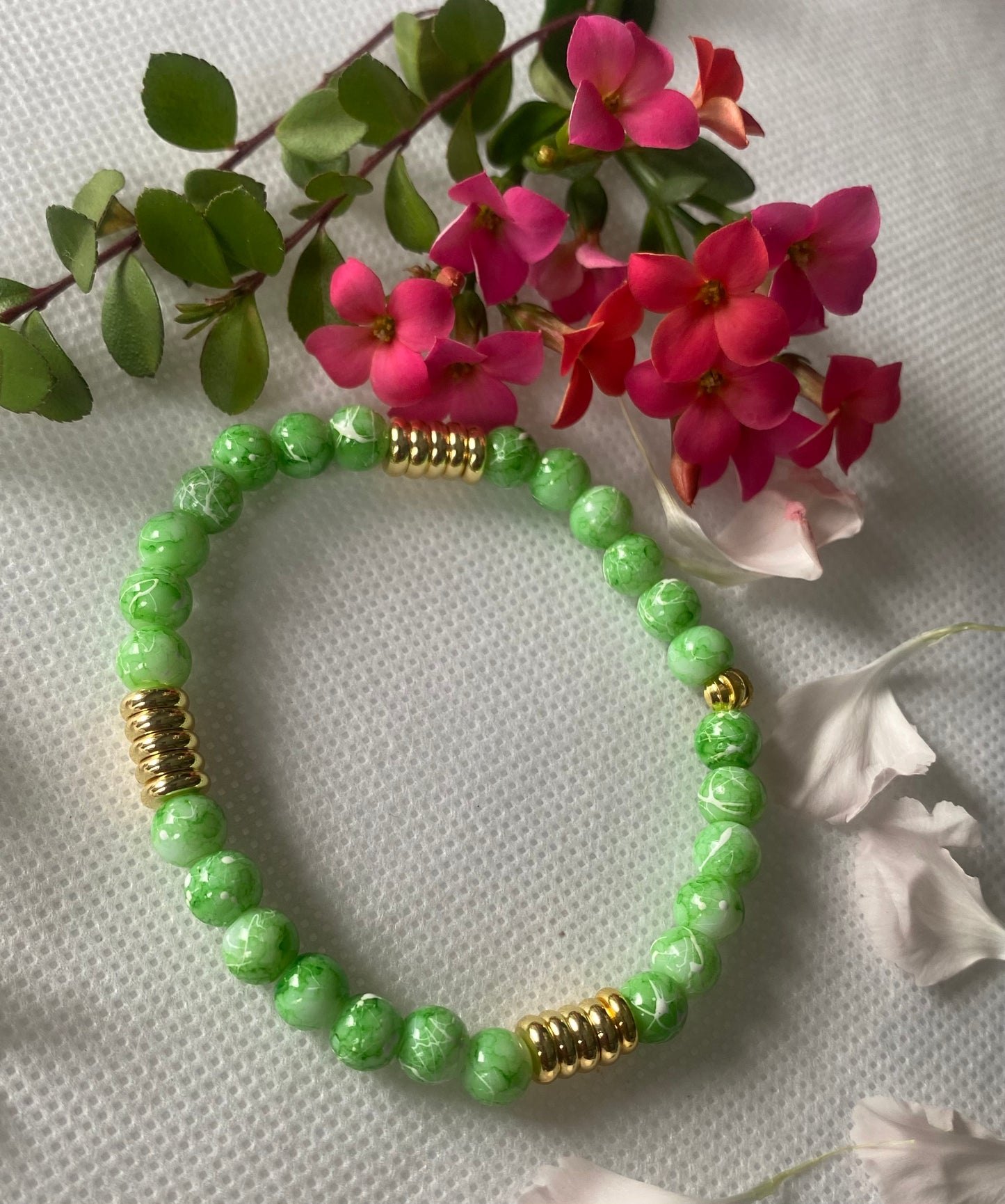 Verdant Glass Beaded Bracelet