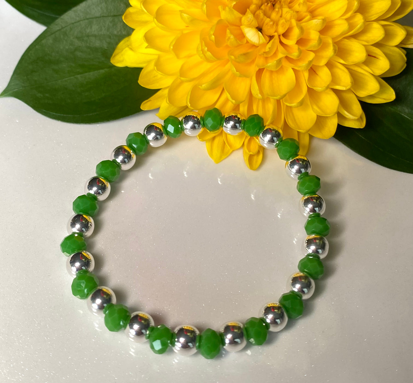 Silvery Night in Forest Beaded Bracelet