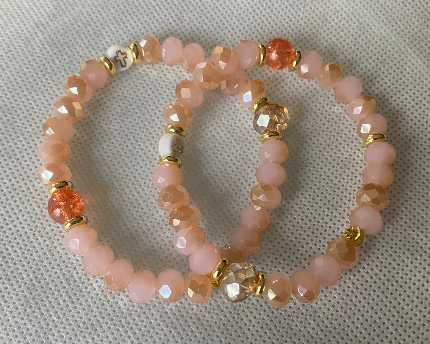 Faith Based crystal glass beaded bracelet