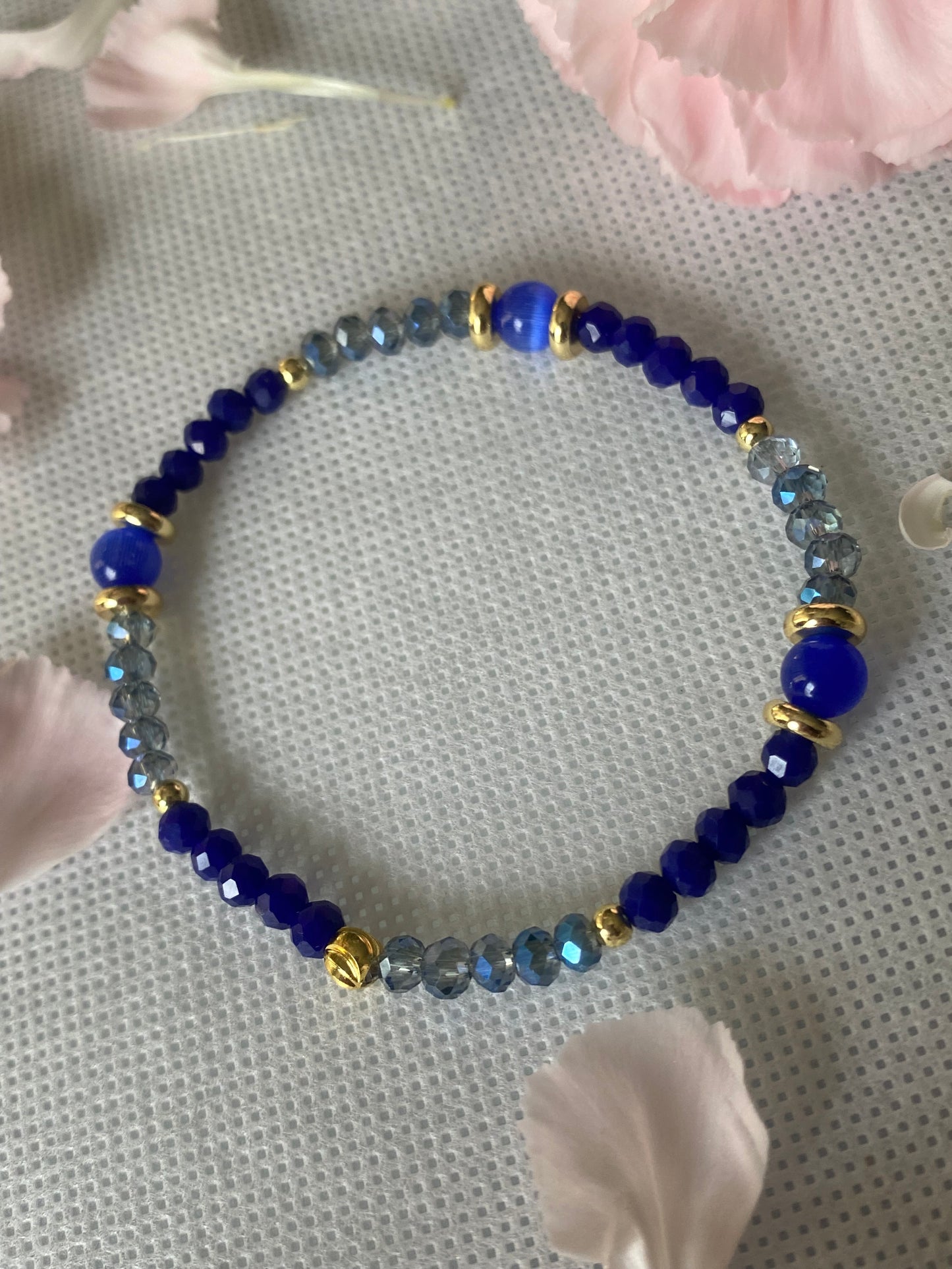 Royal Blue Crystal Glass Beaded Bracelet