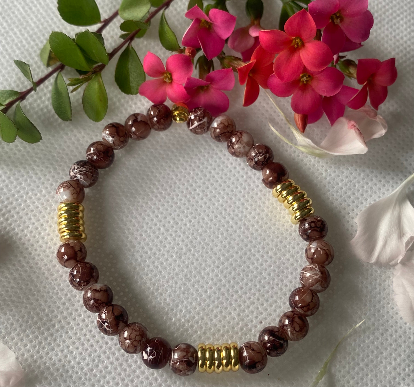 Chocolate Mocha Beaded Bracelet
