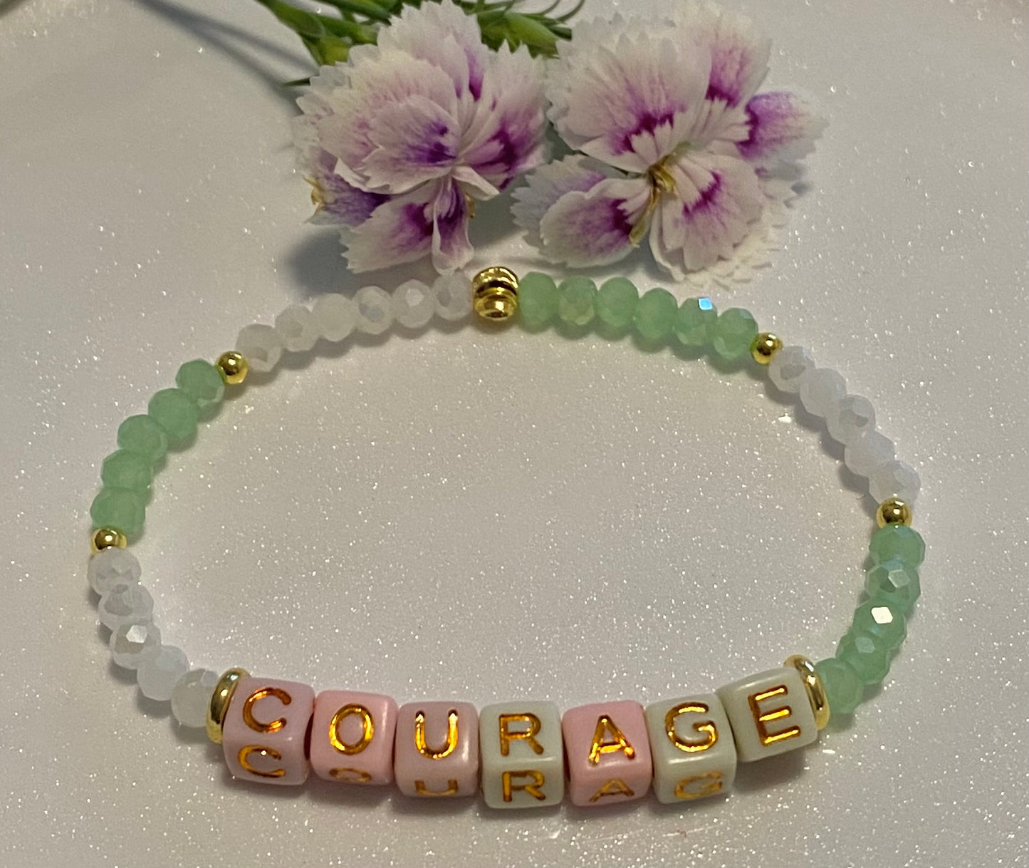 Courage word Beaded Bracelet