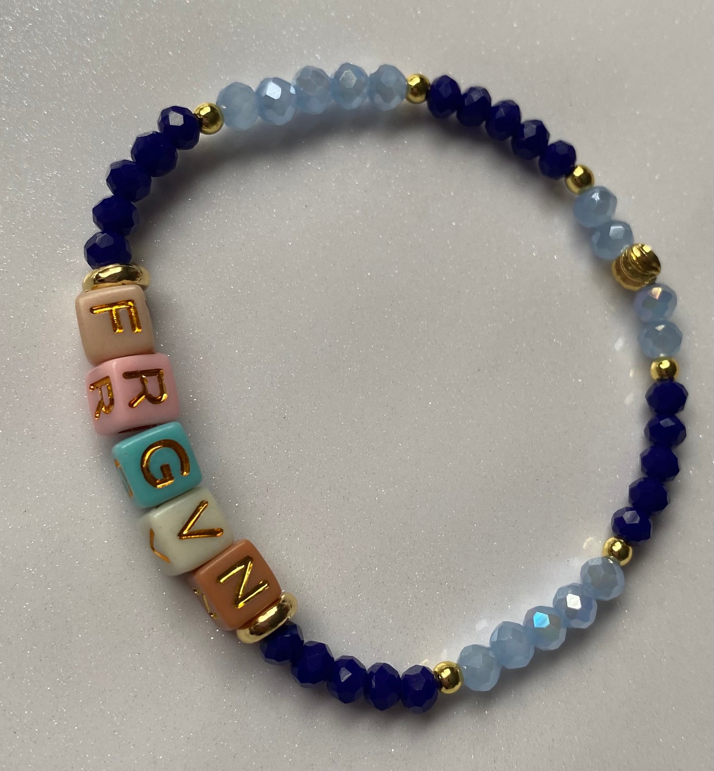 “Forgiven” faith word Beaded Bracelet