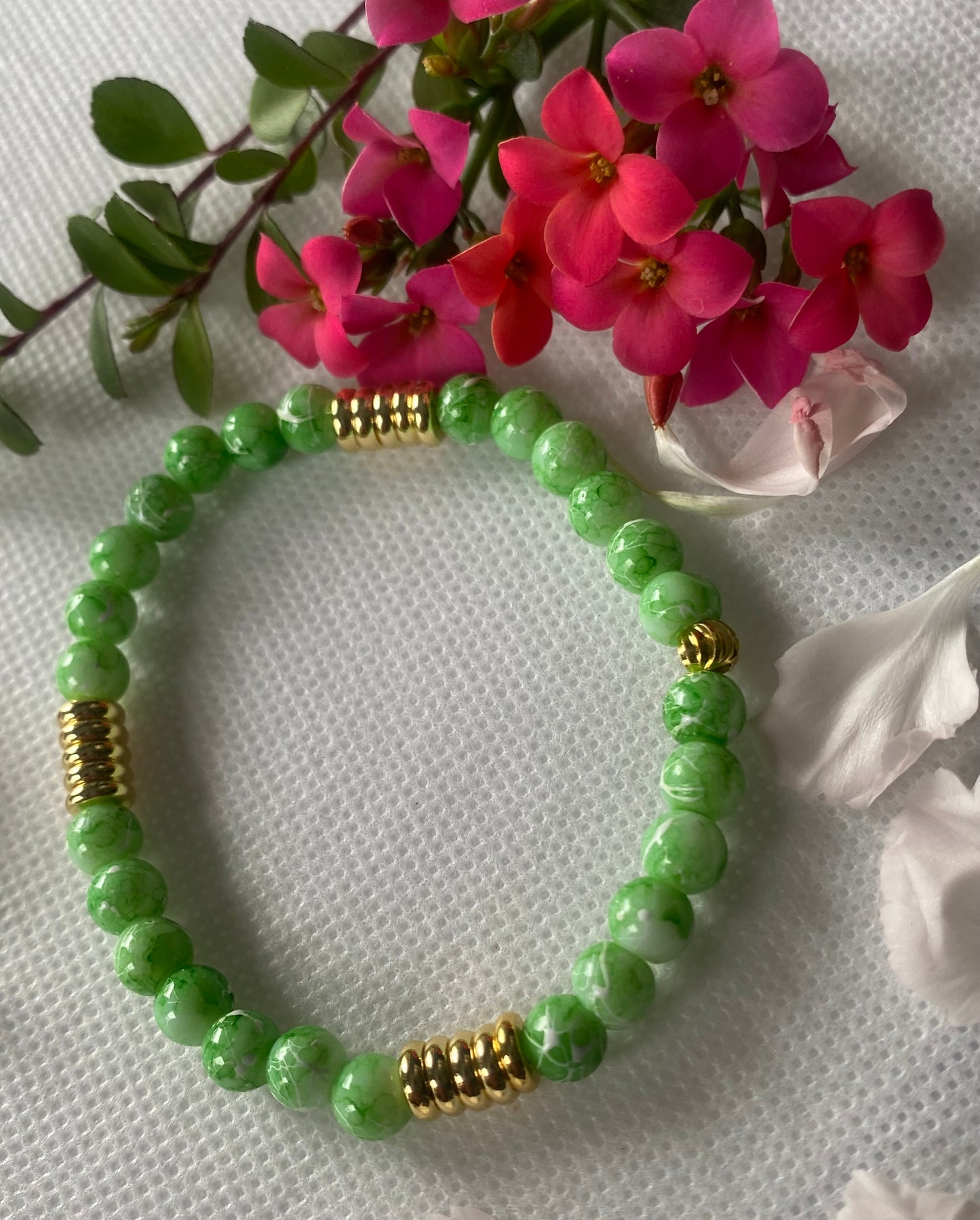 Verdant Glass Beaded Bracelet