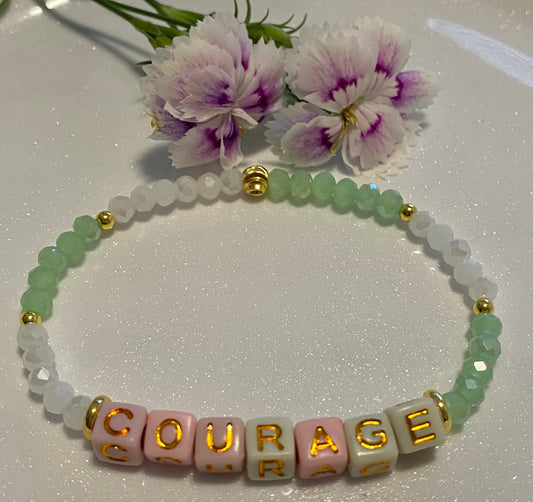 Courage word Beaded Bracelet