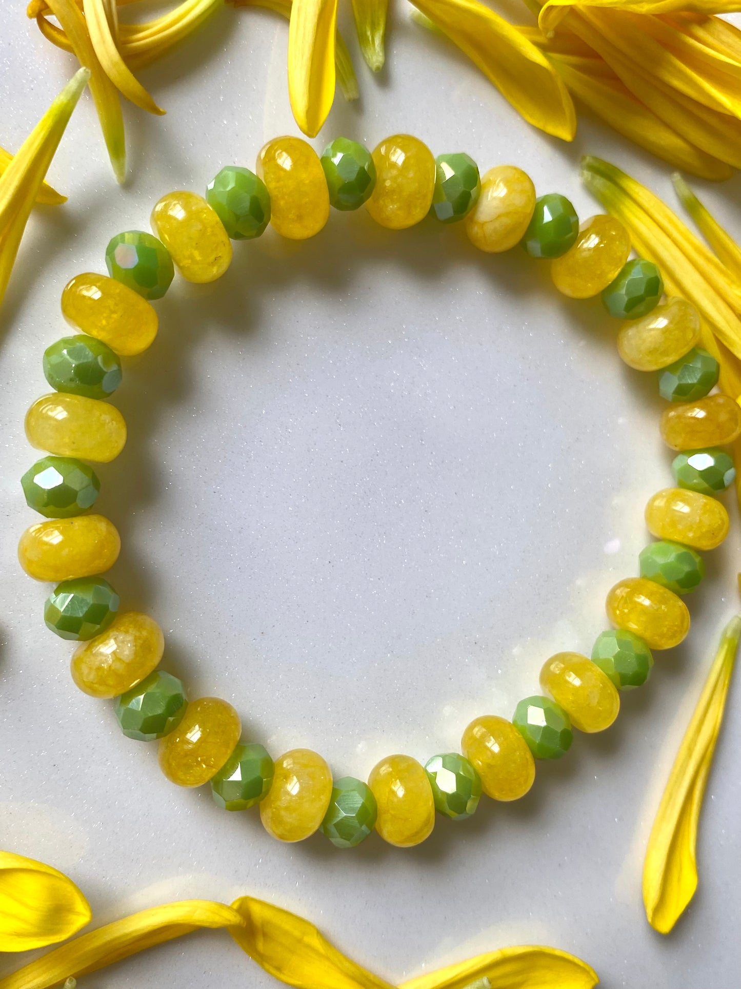Lemon with Lime Color Beaded Bracelet