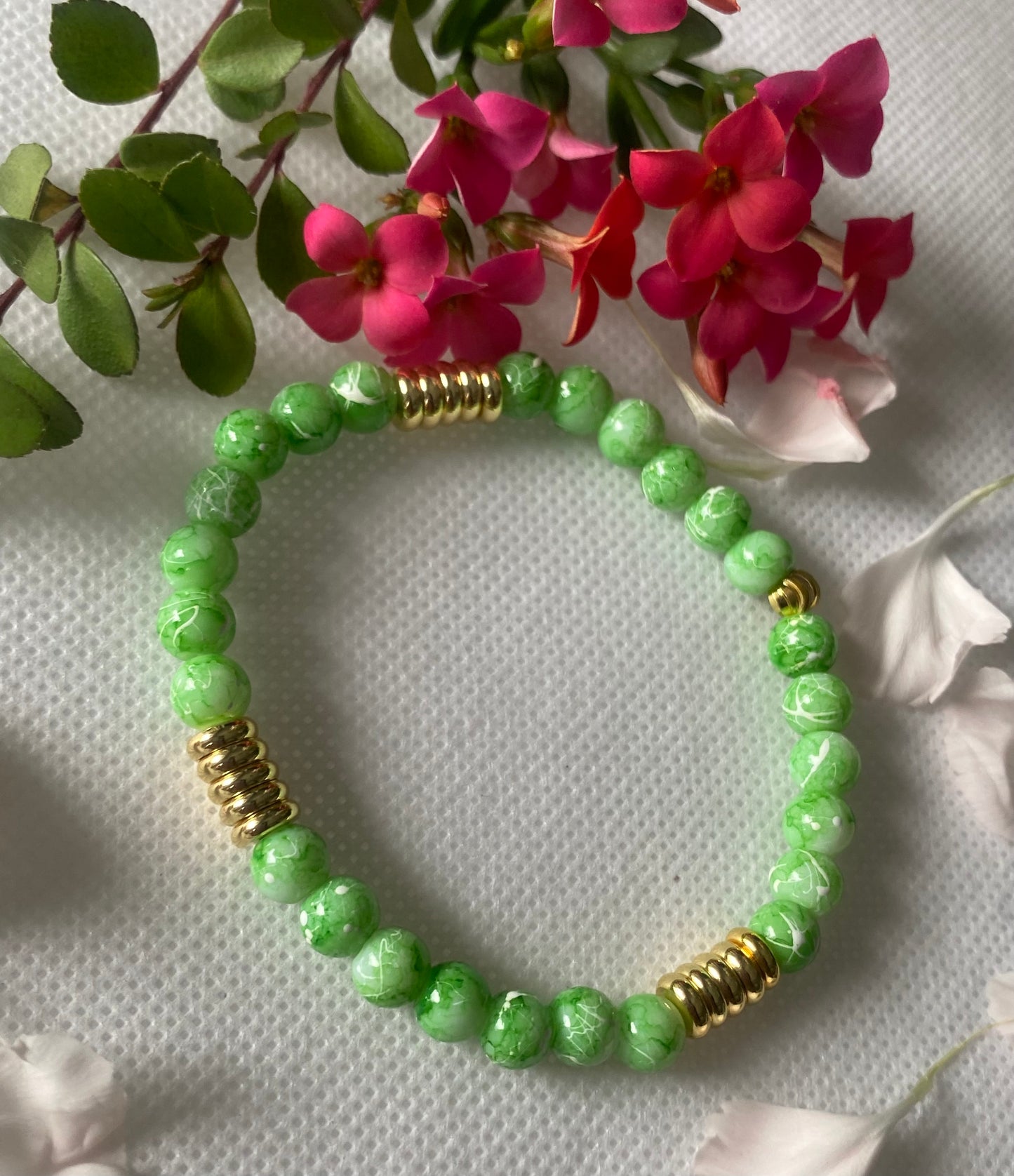 Verdant Glass Beaded Bracelet