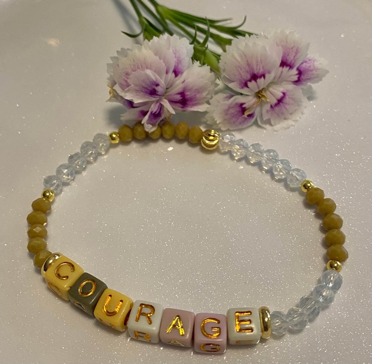 Courage word Beaded Bracelet