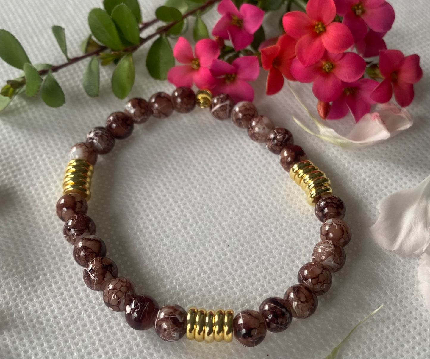 Chocolate Mocha Beaded Bracelet