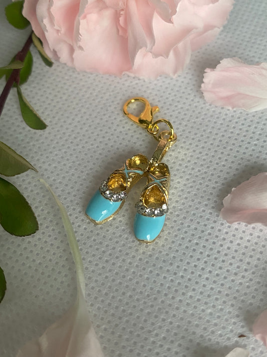 Aquamarine Charm Ballet Shoes with Rhinestones