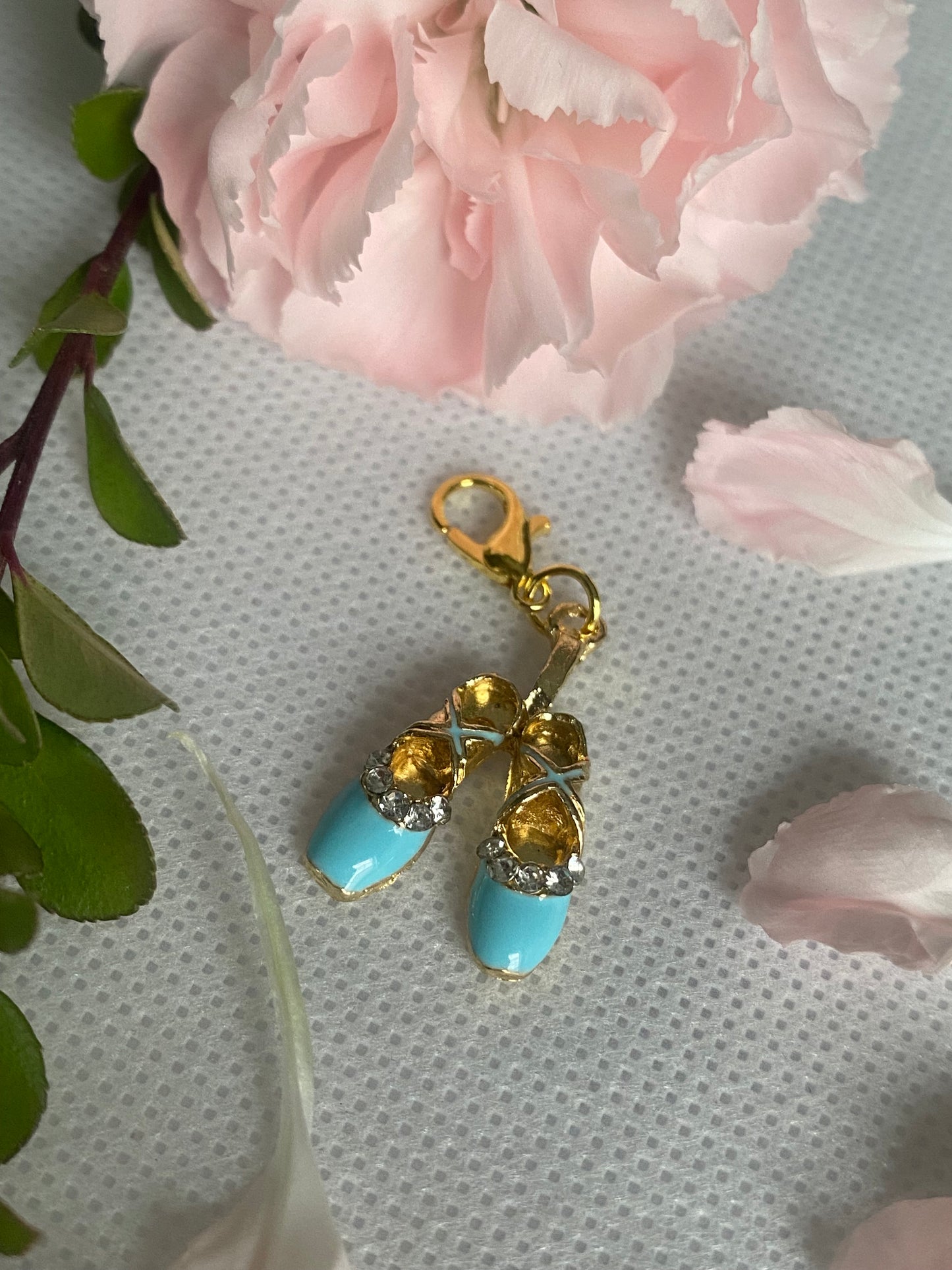 Aquamarine Charm Ballet Shoes with Rhinestones