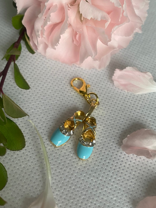 Aquamarine Charm Ballet Shoes with Rhinestones