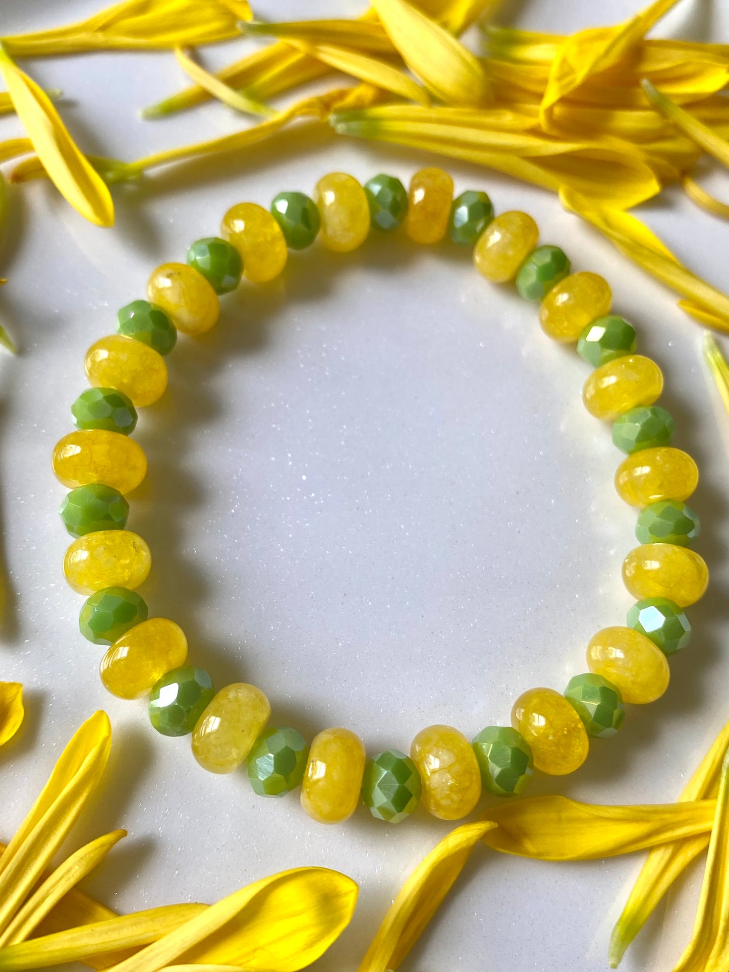 Lemon with Lime Color Beaded Bracelet