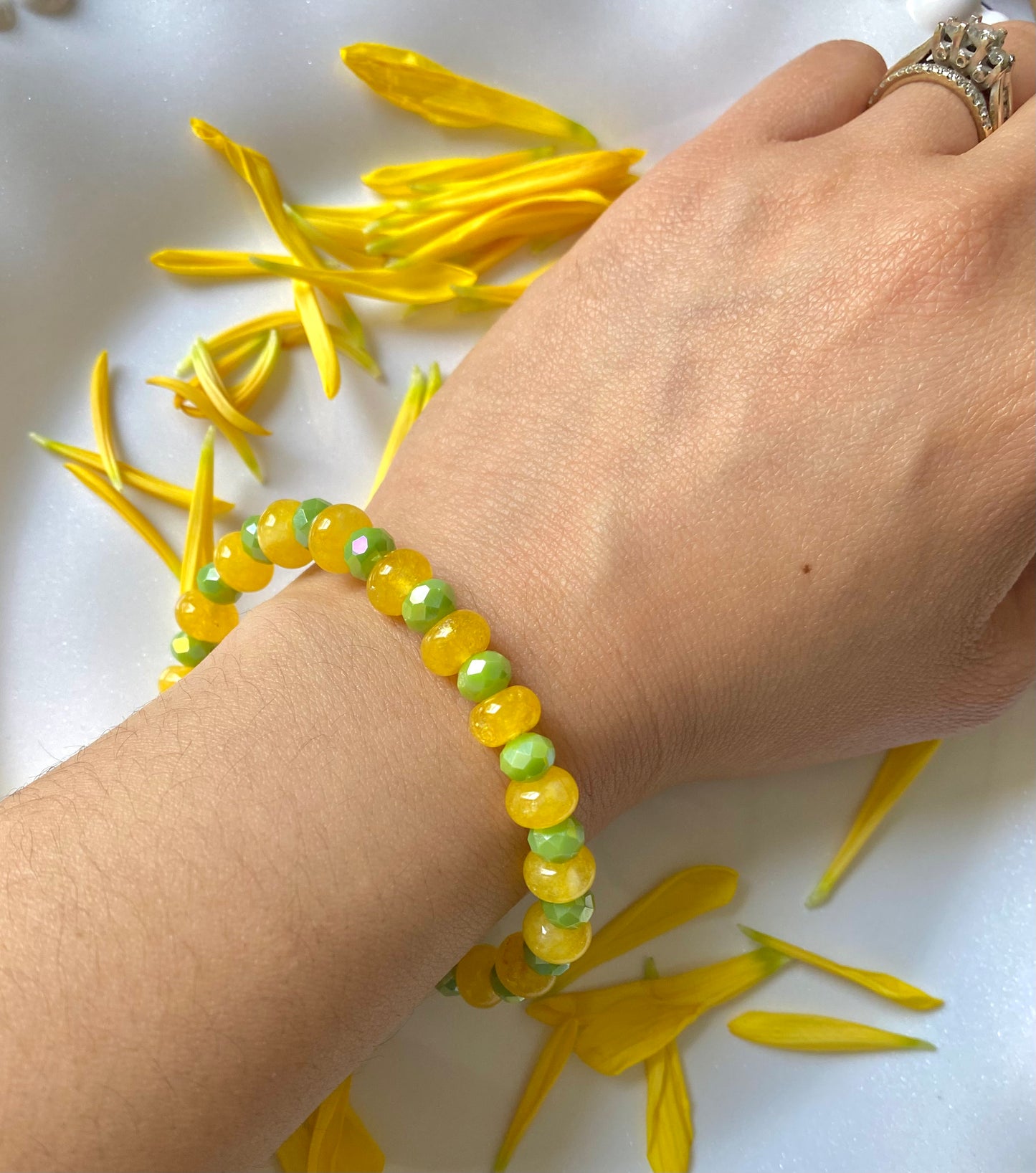 Lemon with Lime Color Beaded Bracelet