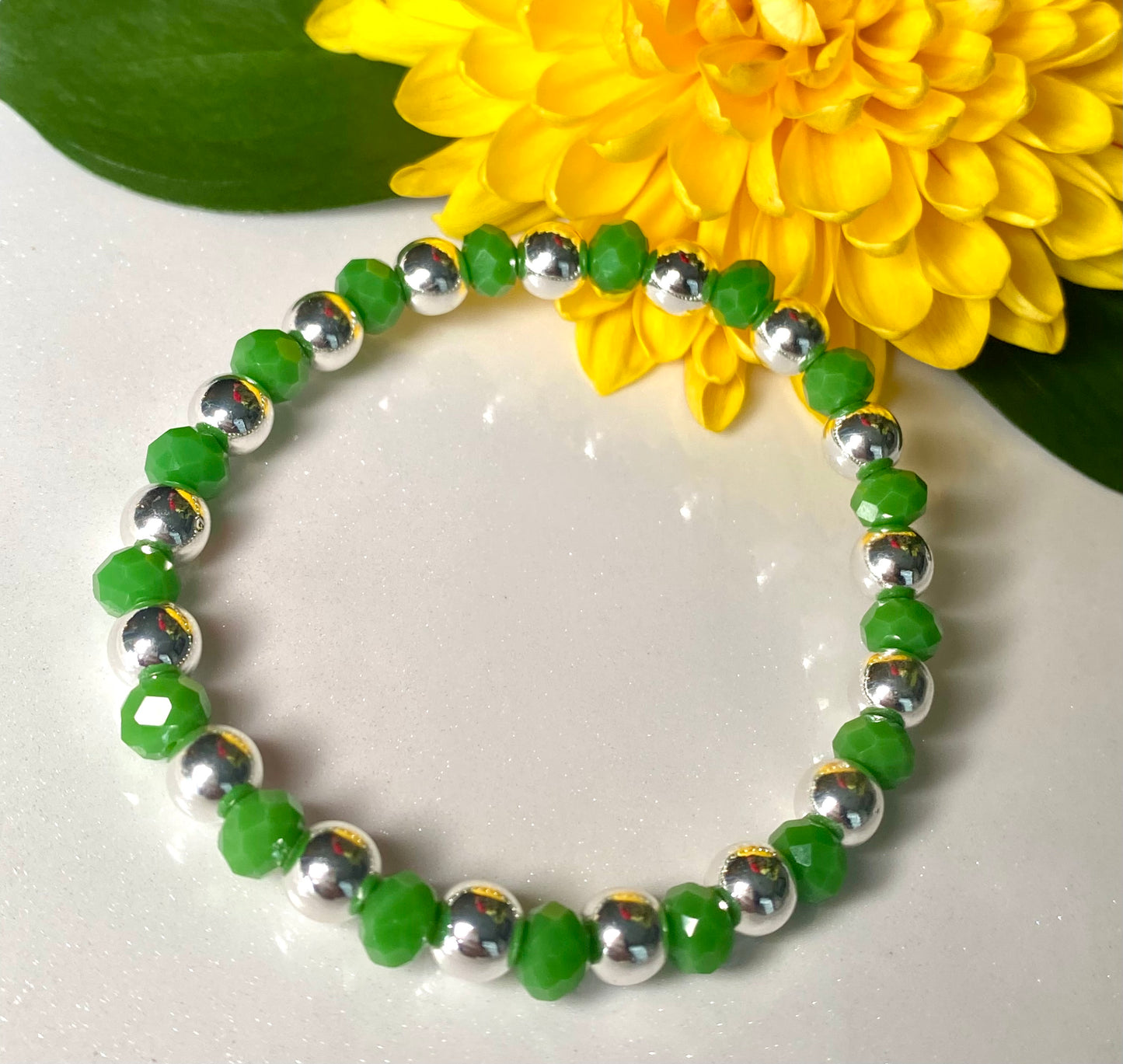 Silvery Night in Forest Beaded Bracelet