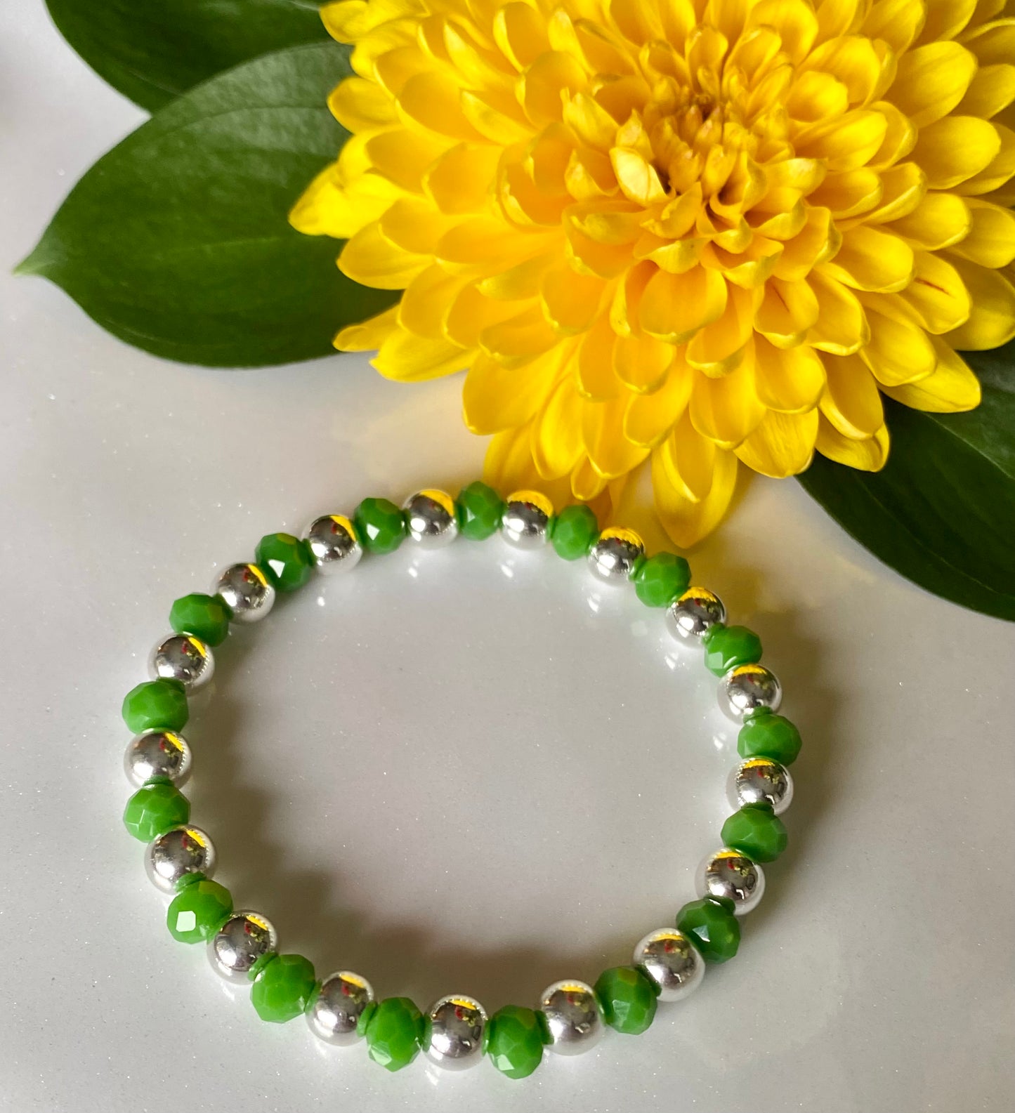 Silvery Night in Forest Beaded Bracelet