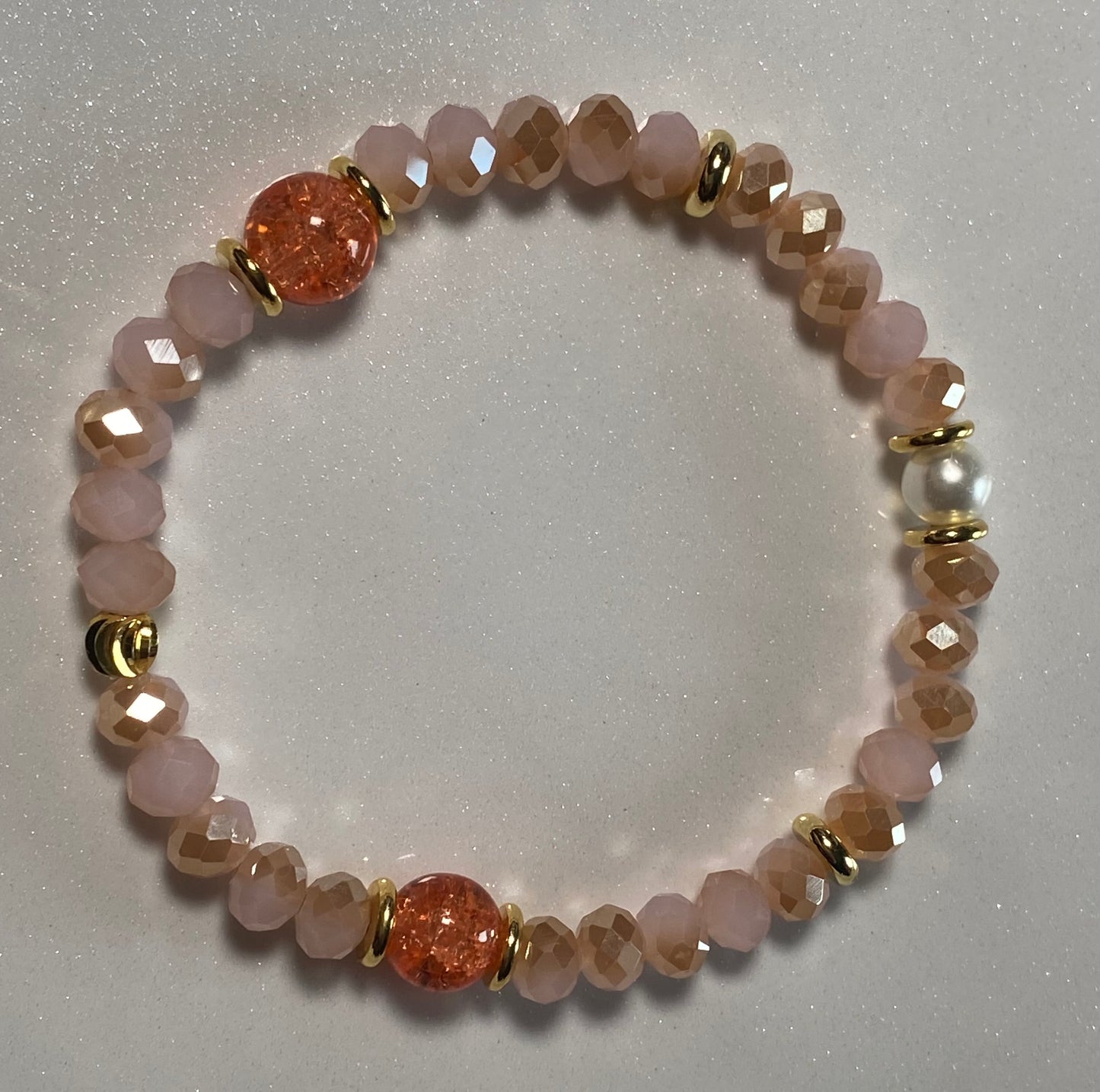 Watermelon color style beaded bracelet