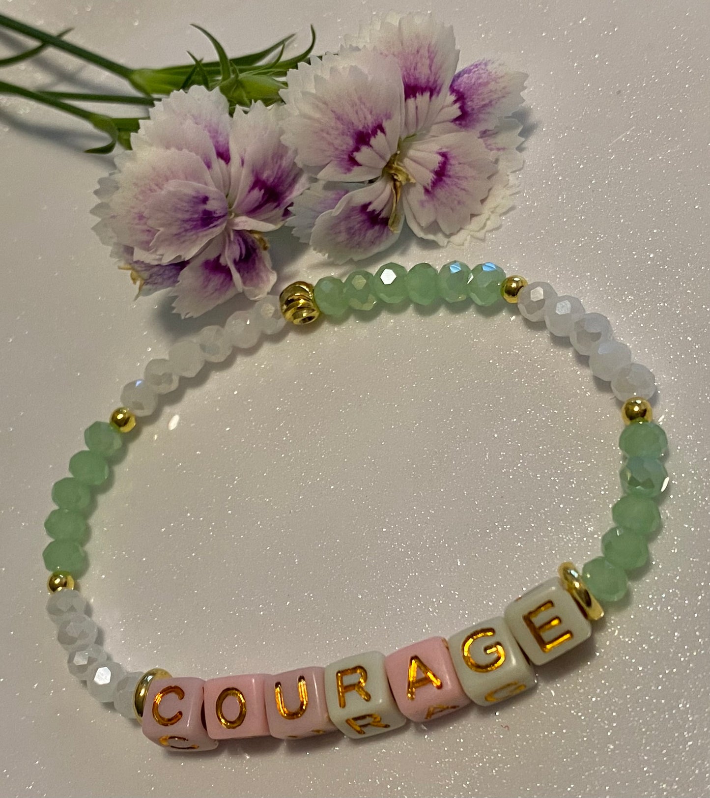 Courage word Beaded Bracelet