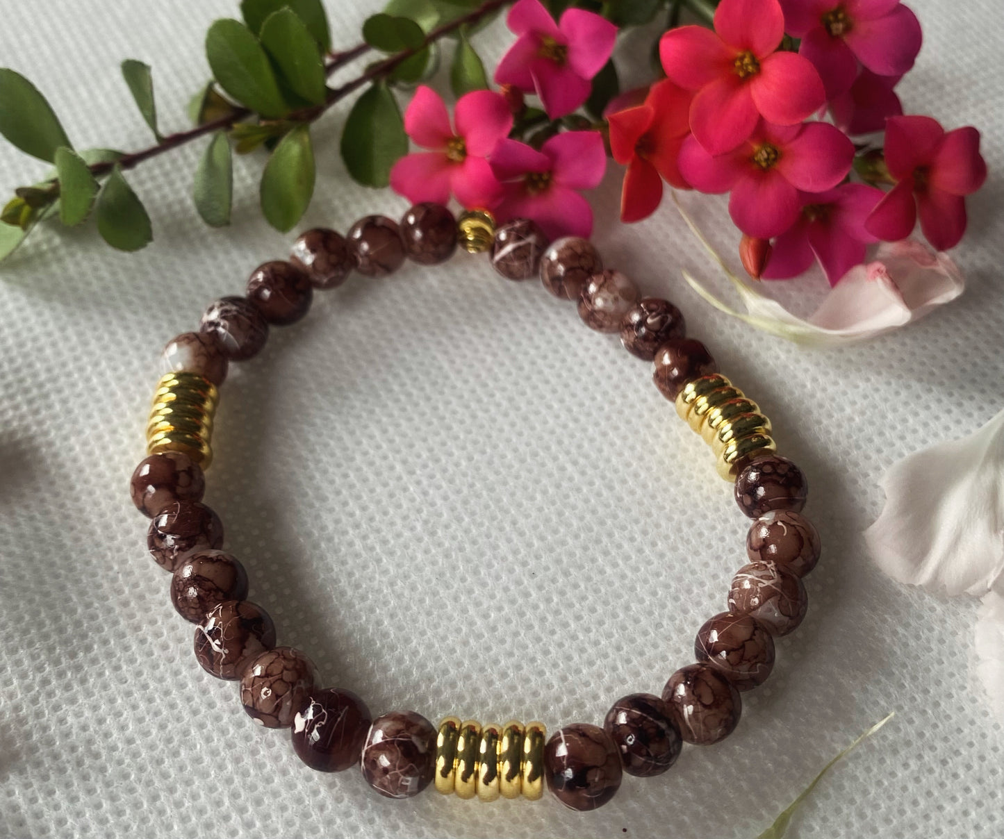 Chocolate Mocha Beaded Bracelet