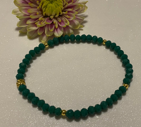 Emerald Green Beaded Bracelet