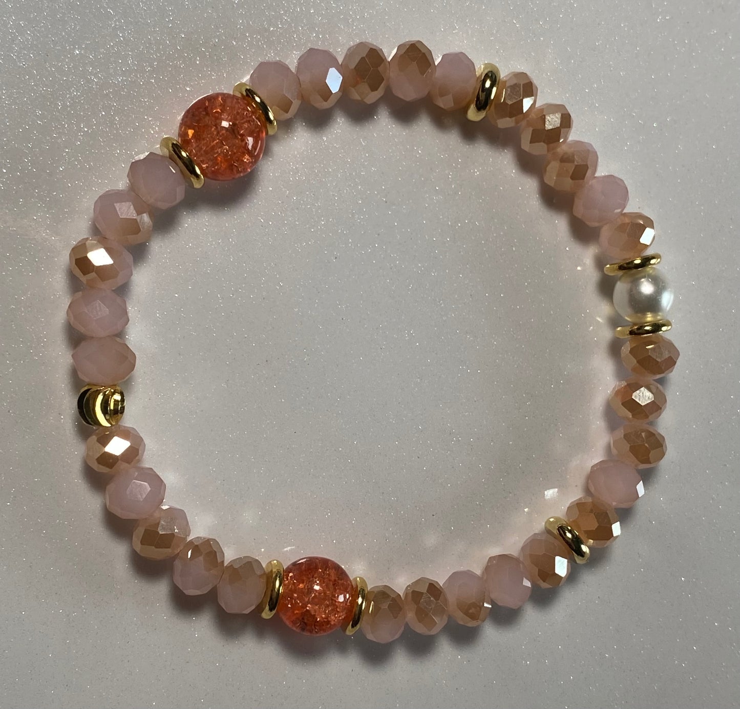 Watermelon color style beaded bracelet
