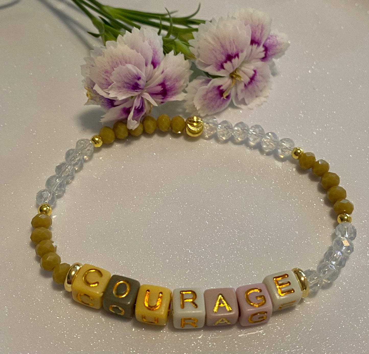 Courage word Beaded Bracelet