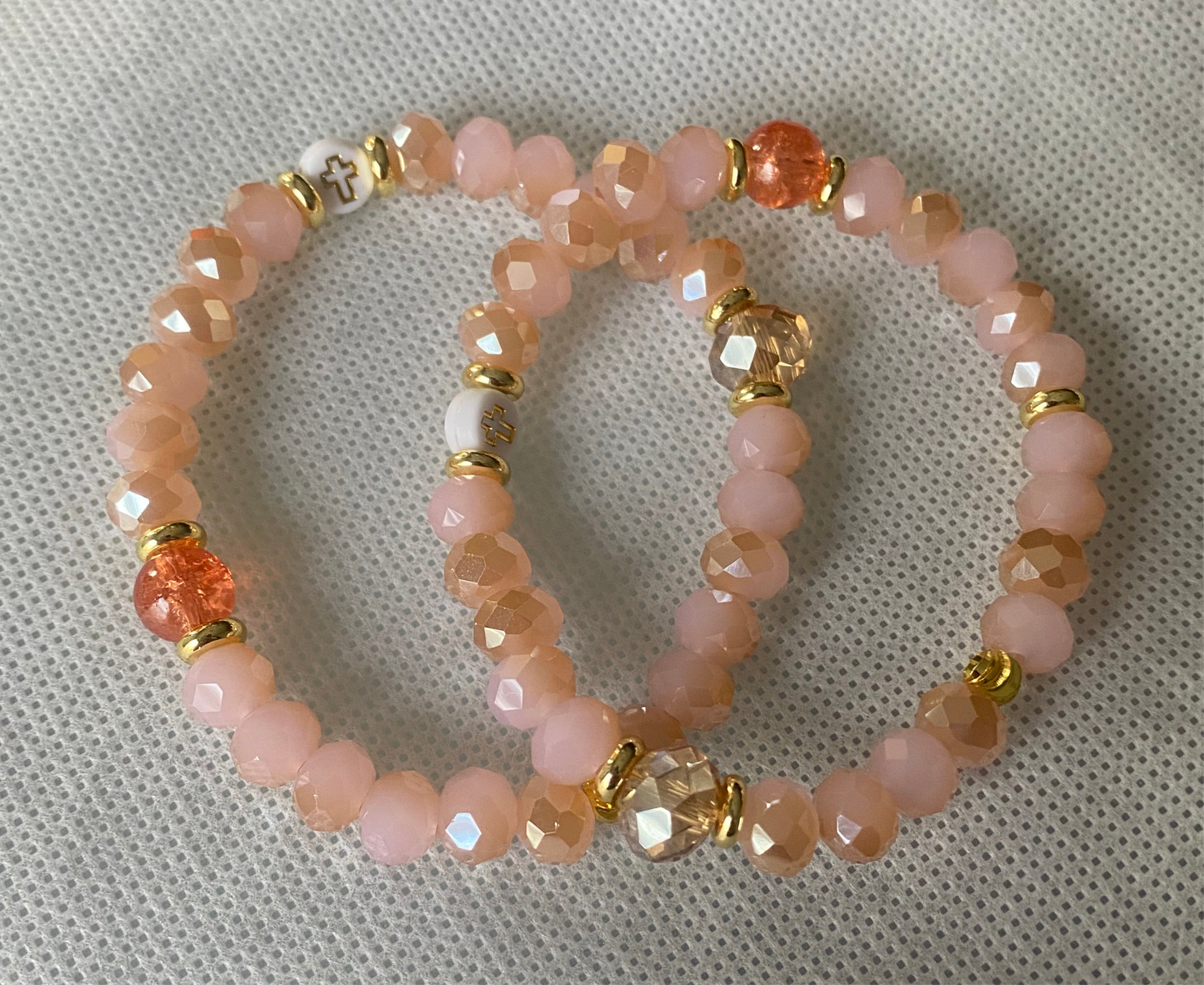 Faith Based crystal glass beaded bracelet