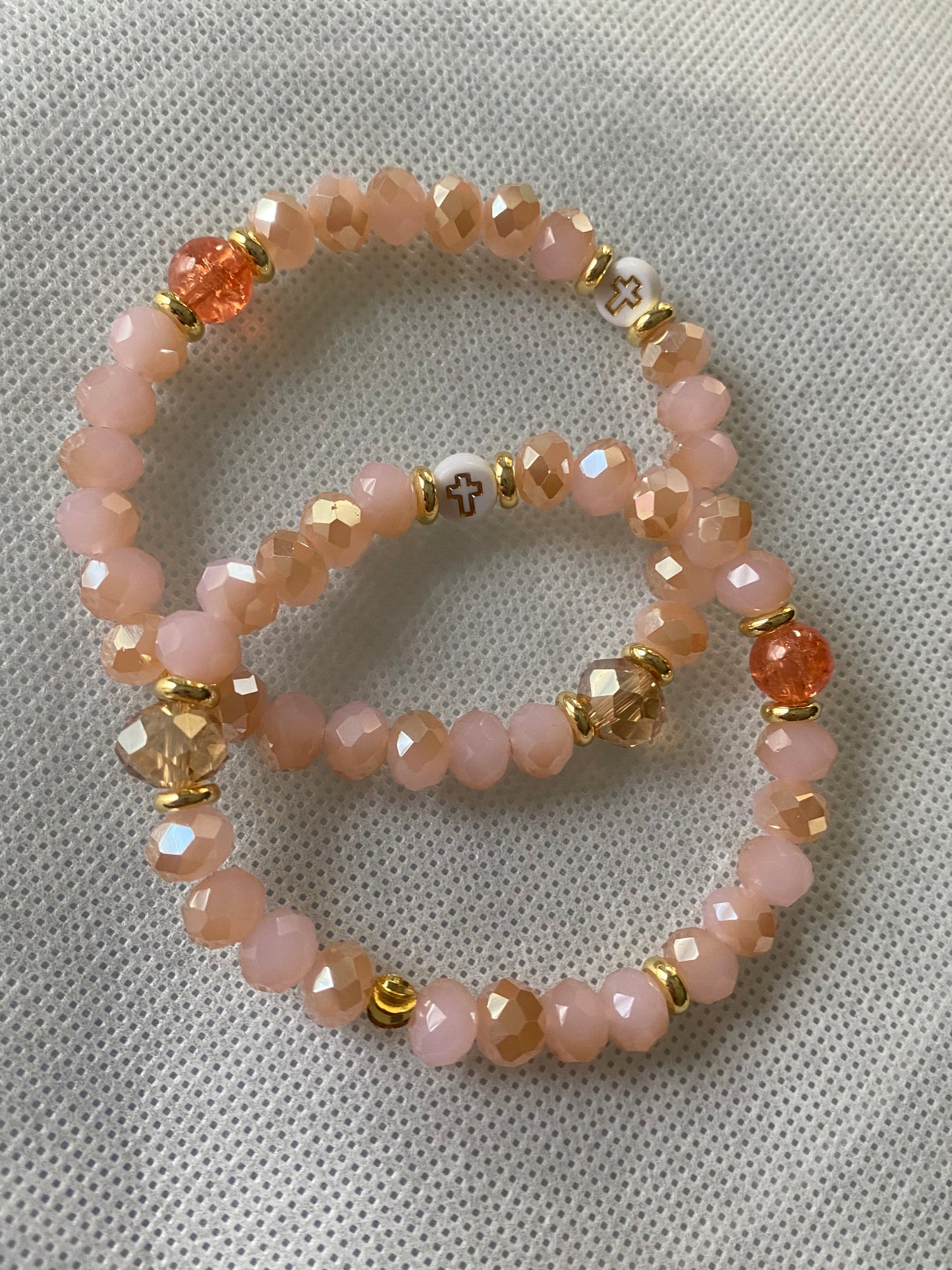 Faith Based crystal glass beaded bracelet