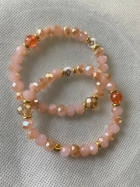 Faith Based crystal glass beaded bracelet