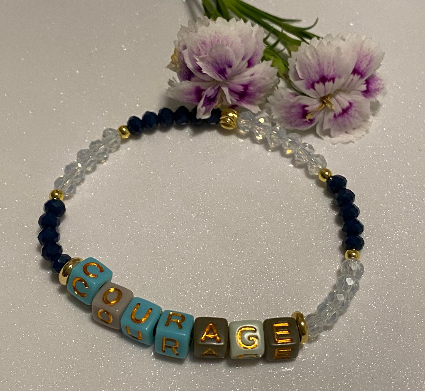 Courage word Beaded Bracelet