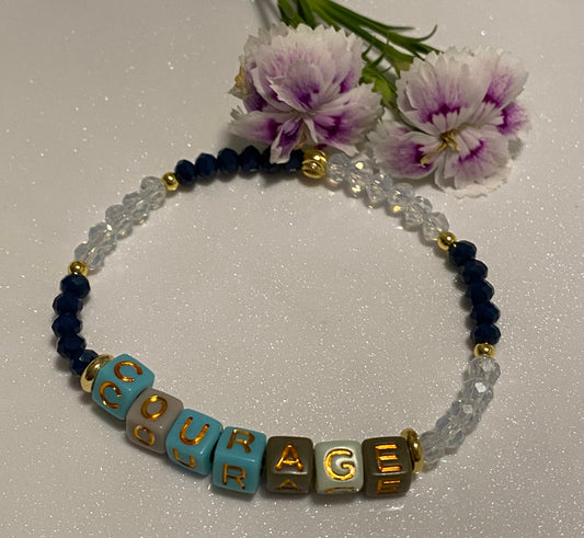 Courage word Beaded Bracelet